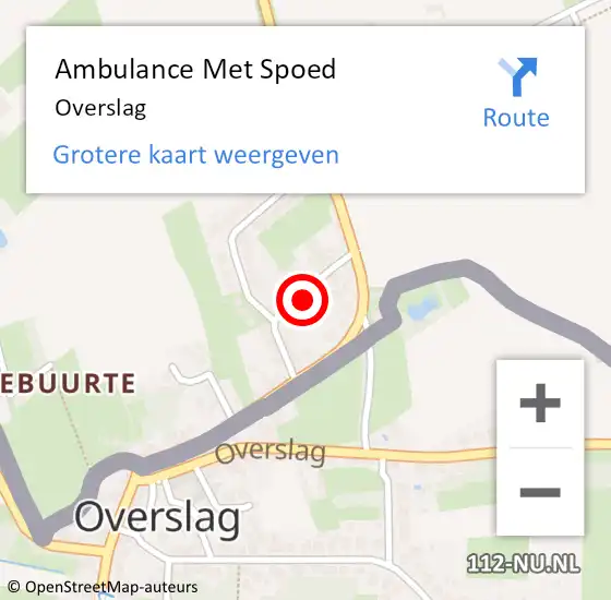 Locatie op kaart van de 112 melding: Ambulance Met Spoed Naar Overslag op 22 maart 2024 13:42