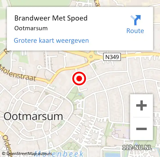 Locatie op kaart van de 112 melding: Brandweer Met Spoed Naar Ootmarsum op 22 maart 2024 14:21