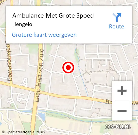 Locatie op kaart van de 112 melding: Ambulance Met Grote Spoed Naar Hengelo op 22 maart 2024 15:01