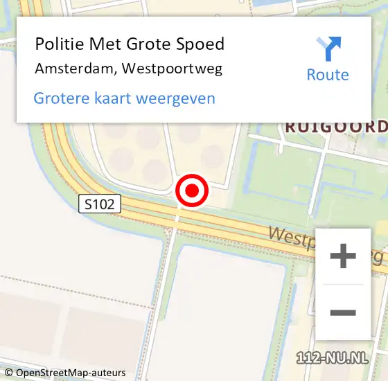Locatie op kaart van de 112 melding: Politie Met Grote Spoed Naar Amsterdam, Westpoortweg op 22 maart 2024 15:14