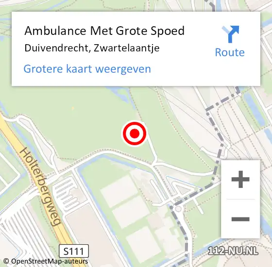 Locatie op kaart van de 112 melding: Ambulance Met Grote Spoed Naar Duivendrecht, Zwartelaantje op 22 maart 2024 15:33