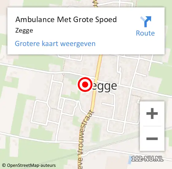 Locatie op kaart van de 112 melding: Ambulance Met Grote Spoed Naar Zegge op 22 maart 2024 16:00