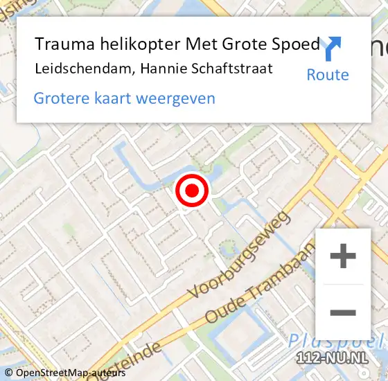 Locatie op kaart van de 112 melding: Trauma helikopter Met Grote Spoed Naar Leidschendam, Hannie Schaftstraat op 22 maart 2024 16:11