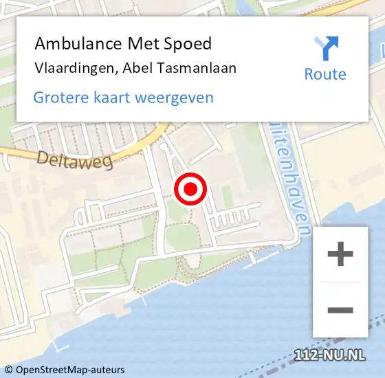 Locatie op kaart van de 112 melding: Ambulance Met Spoed Naar Vlaardingen, Abel Tasmanlaan op 22 maart 2024 16:39