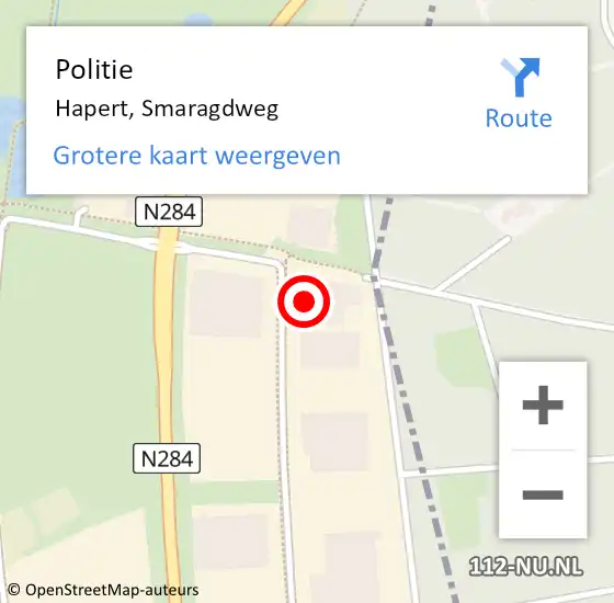 Locatie op kaart van de 112 melding: Politie Hapert, Smaragdweg op 22 maart 2024 16:49