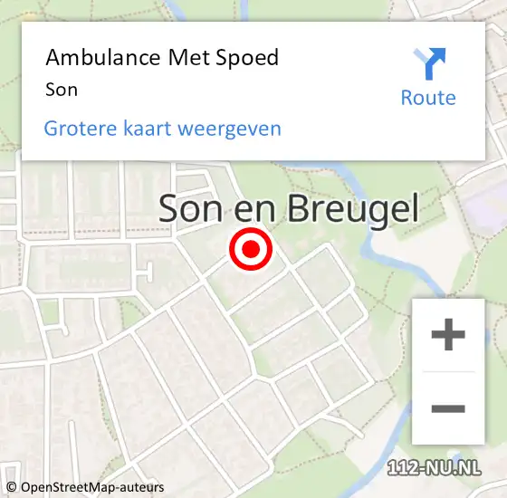 Locatie op kaart van de 112 melding: Ambulance Met Spoed Naar Son op 22 maart 2024 17:37