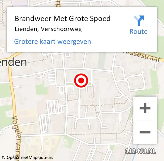 Locatie op kaart van de 112 melding: Brandweer Met Grote Spoed Naar Lienden, Verschoorweg op 22 maart 2024 18:03