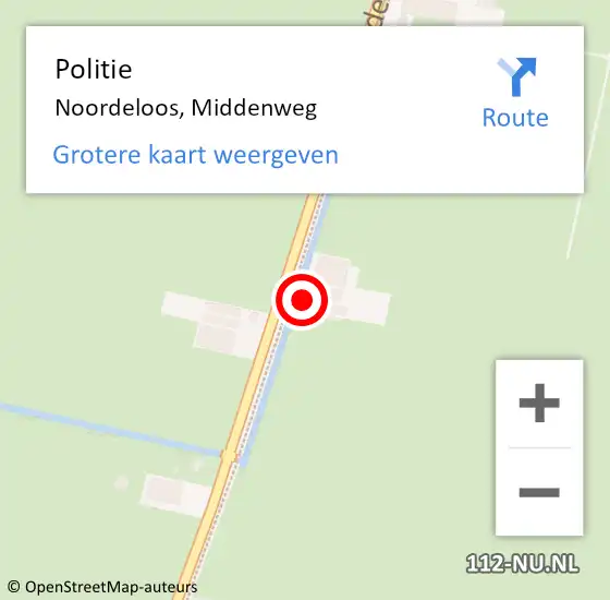 Locatie op kaart van de 112 melding: Politie Noordeloos, Middenweg op 22 maart 2024 18:11