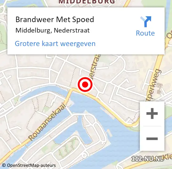 Locatie op kaart van de 112 melding: Brandweer Met Spoed Naar Middelburg, Nederstraat op 22 maart 2024 18:13