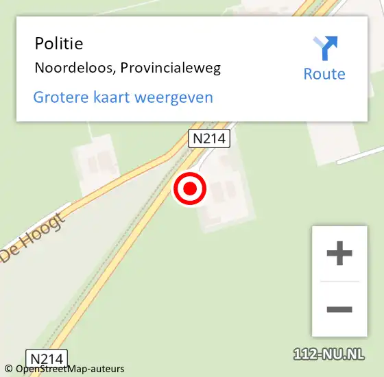 Locatie op kaart van de 112 melding: Politie Noordeloos, Provincialeweg op 22 maart 2024 18:14