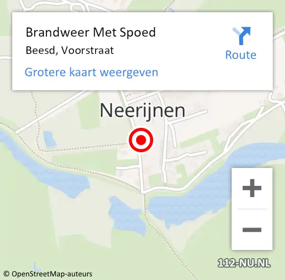 Locatie op kaart van de 112 melding: Brandweer Met Spoed Naar Beesd, Voorstraat op 22 maart 2024 18:15