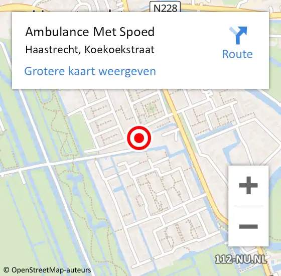 Locatie op kaart van de 112 melding: Ambulance Met Spoed Naar Haastrecht, Koekoekstraat op 22 maart 2024 18:16