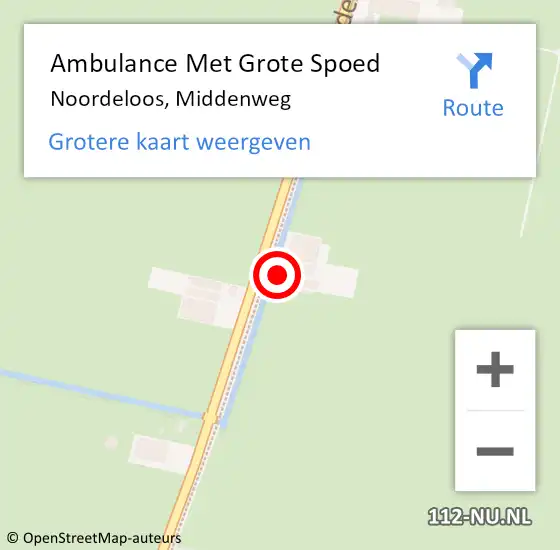 Locatie op kaart van de 112 melding: Ambulance Met Grote Spoed Naar Noordeloos, Middenweg op 22 maart 2024 18:18