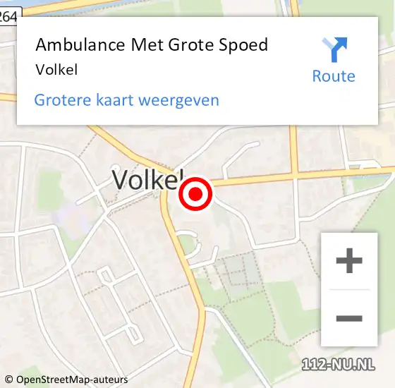 Locatie op kaart van de 112 melding: Ambulance Met Grote Spoed Naar Volkel op 22 maart 2024 18:34