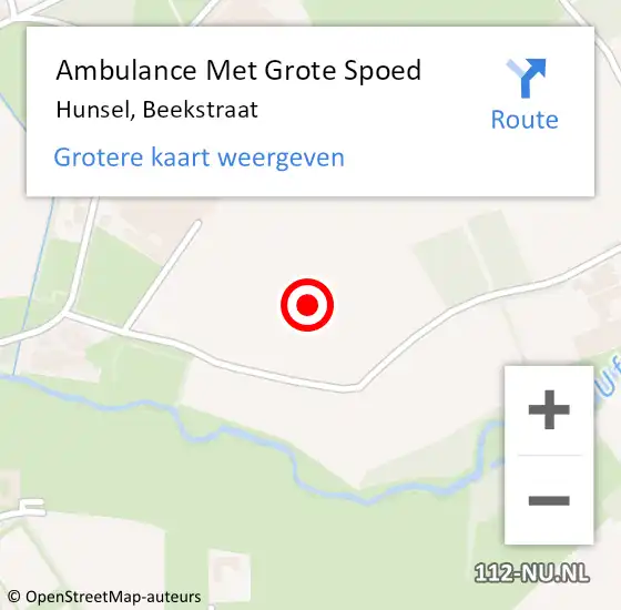 Locatie op kaart van de 112 melding: Ambulance Met Grote Spoed Naar Hunsel, Beekstraat op 22 maart 2024 18:35
