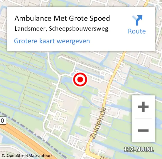Locatie op kaart van de 112 melding: Ambulance Met Grote Spoed Naar Landsmeer, Scheepsbouwersweg op 22 maart 2024 20:09
