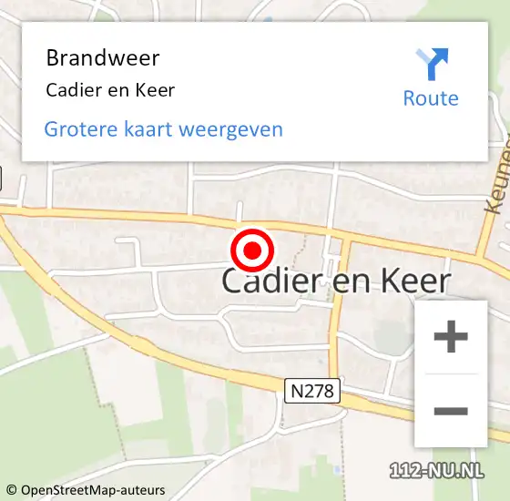 Locatie op kaart van de 112 melding: Brandweer Cadier en Keer op 22 maart 2024 20:25