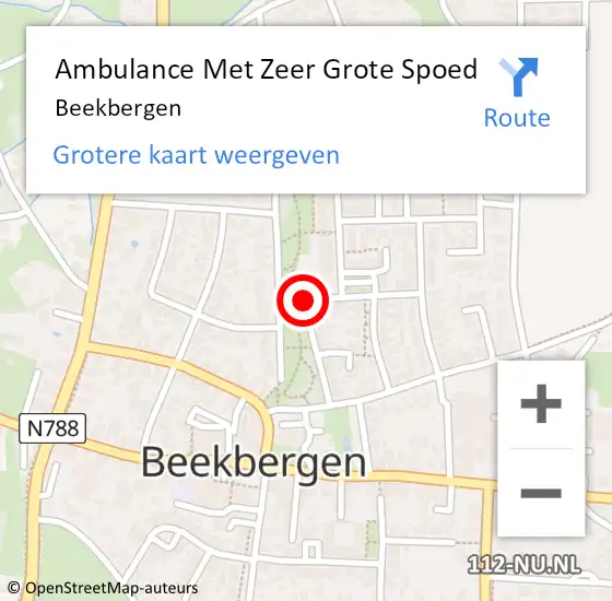 Locatie op kaart van de 112 melding: Ambulance Met Zeer Grote Spoed Naar Beekbergen op 22 maart 2024 20:48
