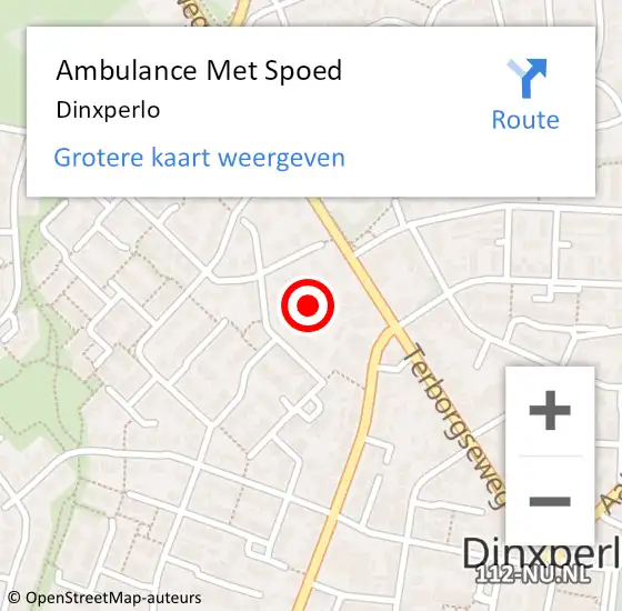 Locatie op kaart van de 112 melding: Ambulance Met Spoed Naar Dinxperlo op 22 maart 2024 21:01
