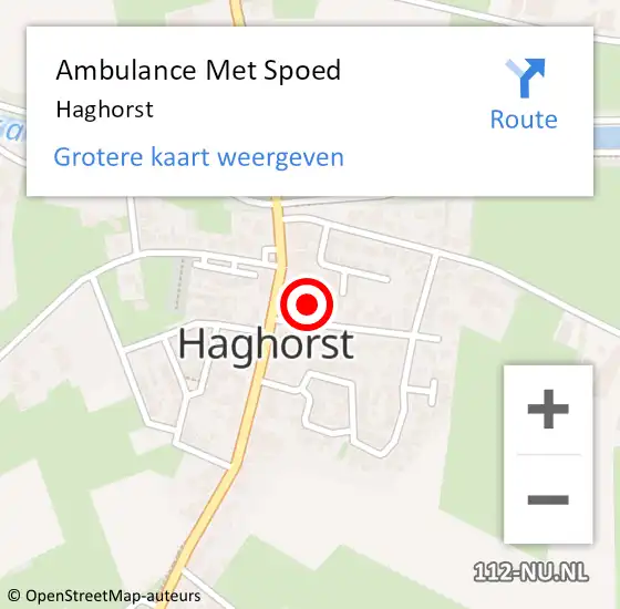 Locatie op kaart van de 112 melding: Ambulance Met Spoed Naar Haghorst op 22 maart 2024 21:09
