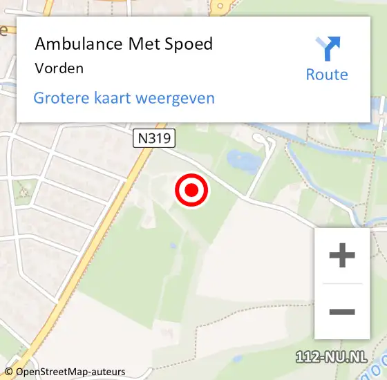 Locatie op kaart van de 112 melding: Ambulance Met Spoed Naar Vorden op 22 maart 2024 21:55