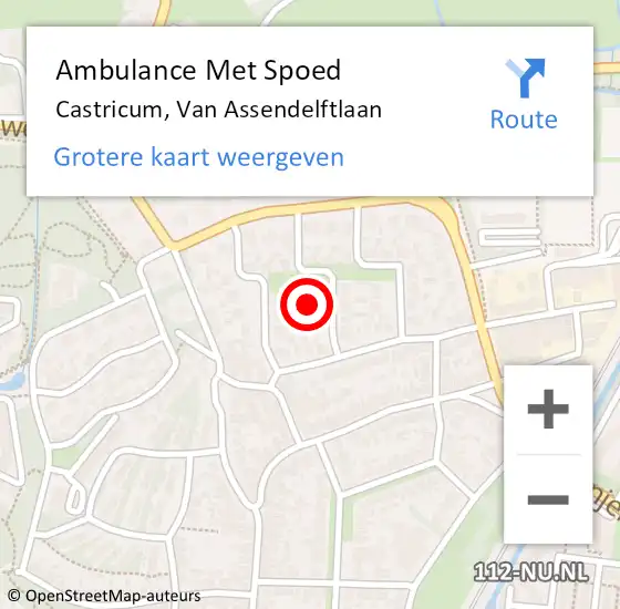Locatie op kaart van de 112 melding: Ambulance Met Spoed Naar Castricum, Van Assendelftlaan op 22 maart 2024 22:54