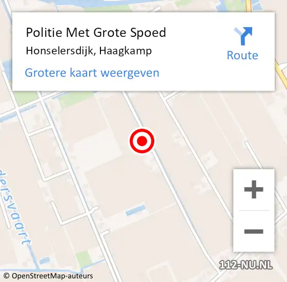 Locatie op kaart van de 112 melding: Politie Met Grote Spoed Naar Honselersdijk, Haagkamp op 23 maart 2024 00:09