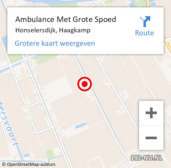Locatie op kaart van de 112 melding: Ambulance Met Grote Spoed Naar Honselersdijk, Haagkamp op 23 maart 2024 00:17