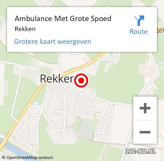 Locatie op kaart van de 112 melding: Ambulance Met Grote Spoed Naar Rekken op 23 maart 2024 00:18