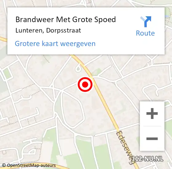 Locatie op kaart van de 112 melding: Brandweer Met Grote Spoed Naar Lunteren, Dorpsstraat op 23 maart 2024 00:42