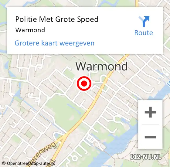 Locatie op kaart van de 112 melding: Politie Met Grote Spoed Naar Warmond op 23 maart 2024 01:23