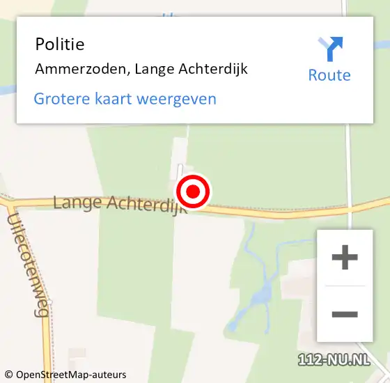 Locatie op kaart van de 112 melding: Politie Ammerzoden, Lange Achterdijk op 23 maart 2024 01:25