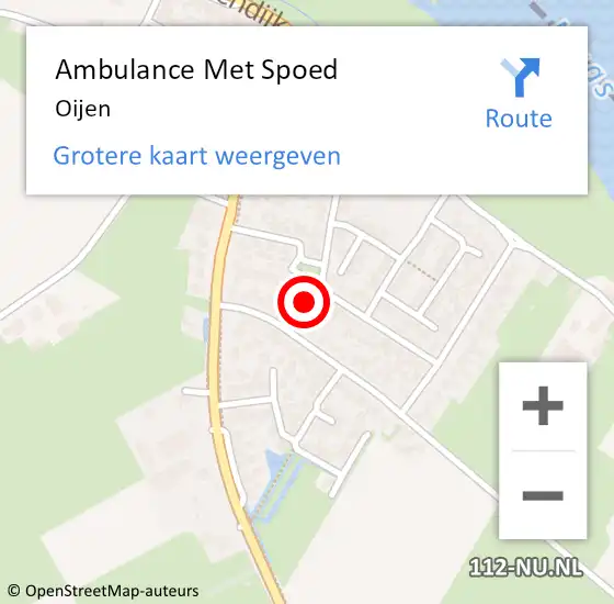 Locatie op kaart van de 112 melding: Ambulance Met Spoed Naar Oijen op 23 maart 2024 01:29