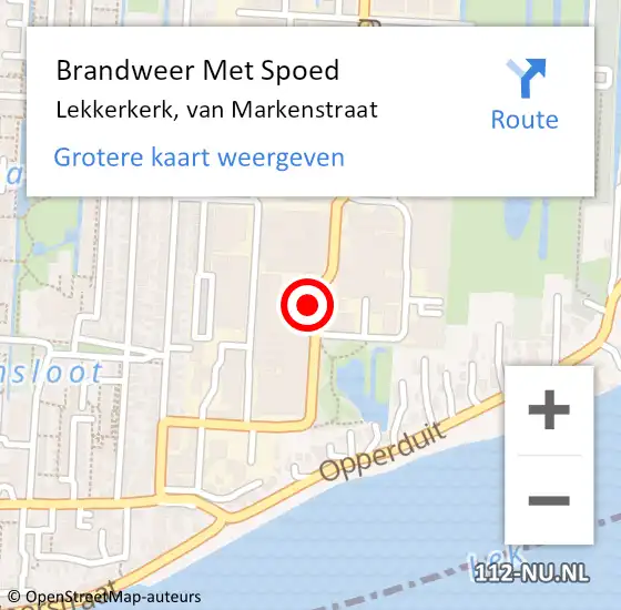 Locatie op kaart van de 112 melding: Brandweer Met Spoed Naar Lekkerkerk, van Markenstraat op 23 maart 2024 01:34