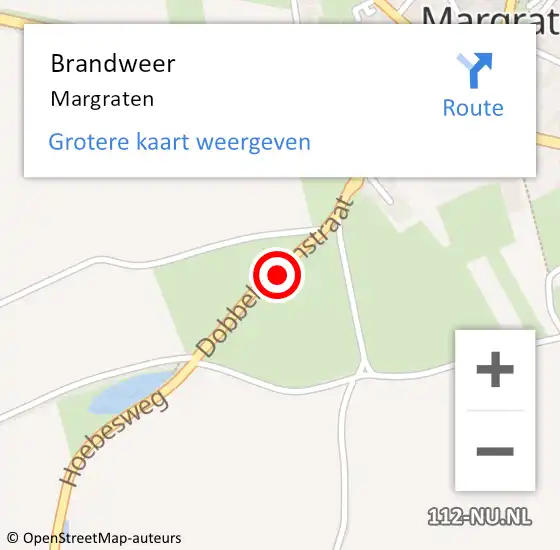 Locatie op kaart van de 112 melding: Brandweer Margraten op 23 maart 2024 01:34
