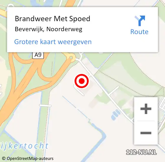 Locatie op kaart van de 112 melding: Brandweer Met Spoed Naar Beverwijk, Noorderweg op 23 maart 2024 02:16