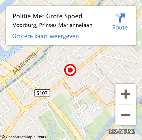 Locatie op kaart van de 112 melding: Politie Met Grote Spoed Naar Voorburg, Prinses Mariannelaan op 23 maart 2024 02:19