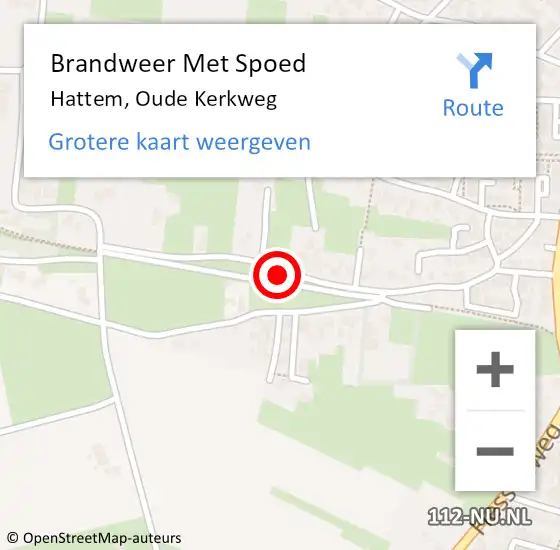 Locatie op kaart van de 112 melding: Brandweer Met Spoed Naar Hattem, Oude Kerkweg op 23 maart 2024 02:24