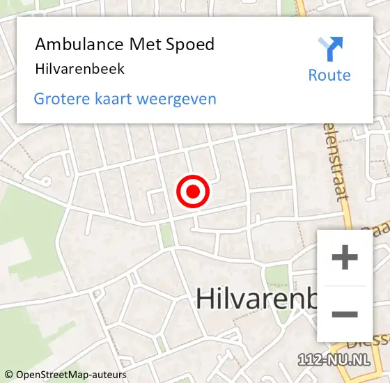 Locatie op kaart van de 112 melding: Ambulance Met Spoed Naar Hilvarenbeek op 23 maart 2024 02:50