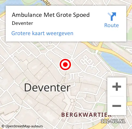 Locatie op kaart van de 112 melding: Ambulance Met Grote Spoed Naar Deventer op 23 maart 2024 03:53