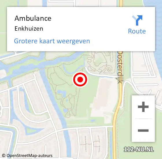 Locatie op kaart van de 112 melding: Ambulance Enkhuizen op 23 maart 2024 04:06