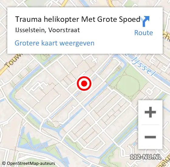 Locatie op kaart van de 112 melding: Trauma helikopter Met Grote Spoed Naar IJsselstein, Voorstraat op 23 maart 2024 04:37