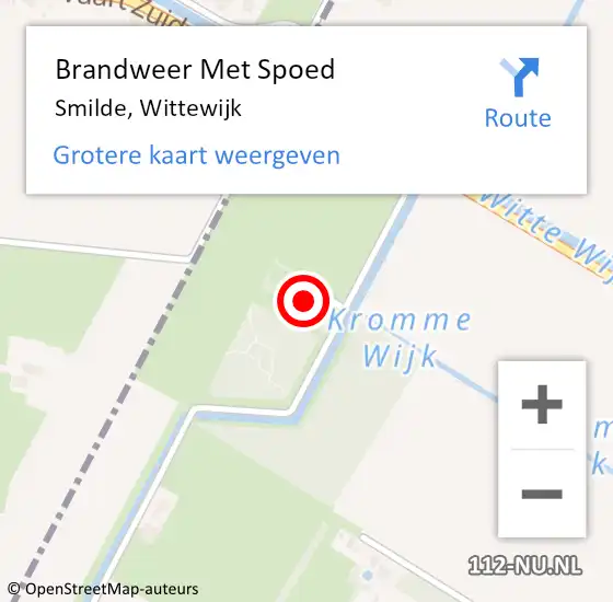 Locatie op kaart van de 112 melding: Brandweer Met Spoed Naar Smilde, Wittewijk op 23 maart 2024 06:27