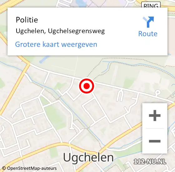 Locatie op kaart van de 112 melding: Politie Ugchelen, Ugchelsegrensweg op 23 maart 2024 06:34
