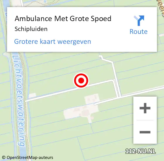 Locatie op kaart van de 112 melding: Ambulance Met Grote Spoed Naar Schipluiden op 23 maart 2024 06:42