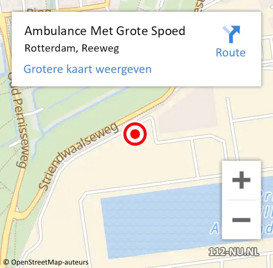 Locatie op kaart van de 112 melding: Ambulance Met Grote Spoed Naar Rotterdam, Reeweg op 23 maart 2024 08:17