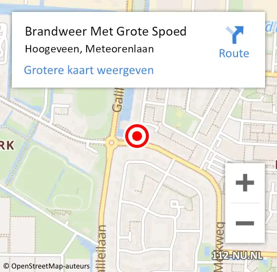 Locatie op kaart van de 112 melding: Brandweer Met Grote Spoed Naar Hoogeveen, Meteorenlaan op 23 maart 2024 08:19