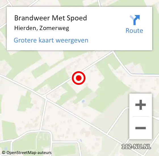 Locatie op kaart van de 112 melding: Brandweer Met Spoed Naar Hierden, Zomerweg op 23 maart 2024 08:23