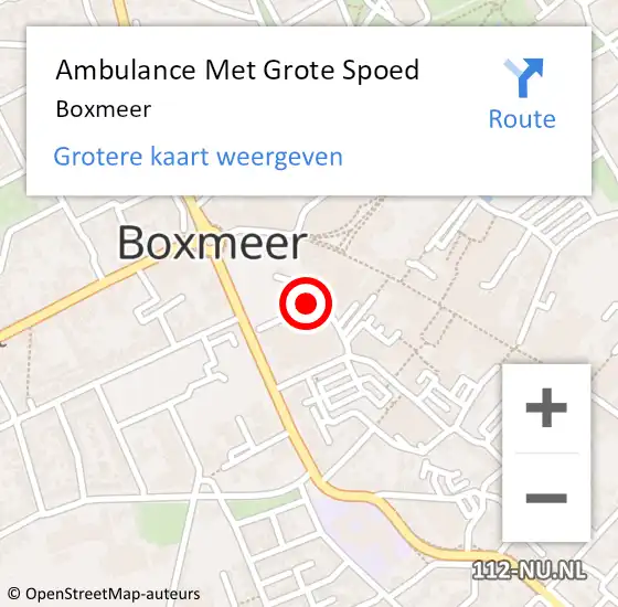 Locatie op kaart van de 112 melding: Ambulance Met Grote Spoed Naar Boxmeer op 23 maart 2024 10:24