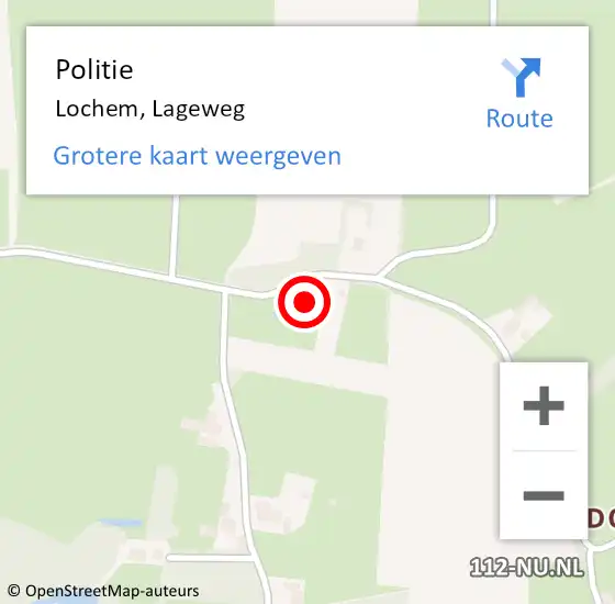 Locatie op kaart van de 112 melding: Politie Lochem, Lageweg op 23 maart 2024 10:56